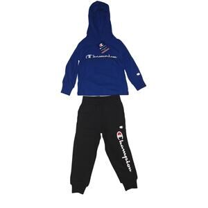 Champion Kids' Blue Hoodie Black Jogger Set Size 4 NWT